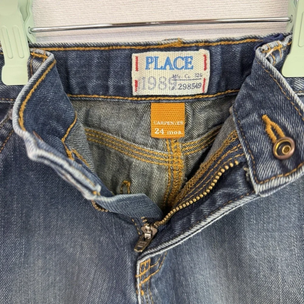 Children’s Place Toddler Boys Carpenter Utility Jeans 24 Months Adjustable Waist